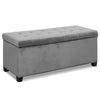 Artiss Storage Ottoman Blanket Box Velvet Foot Stool Rest Chest Couch Toy Grey