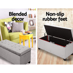 Artiss Storage Ottoman Blanket Box Velvet Foot Stool Rest Chest Couch Toy Grey
