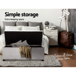 Artiss Storage Ottoman Blanket Box Velvet Foot Stool Rest Chest Couch Toy Grey