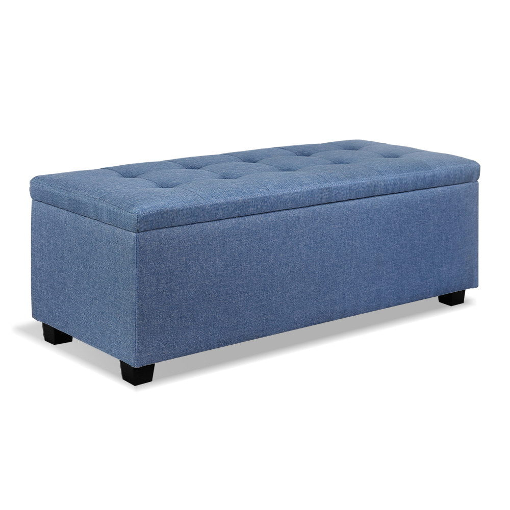 Premium Storage Ottoman - Blue