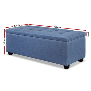 Premium Storage Ottoman - Blue