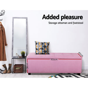 Premium Storage Ottoman - Pink