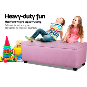 Premium Storage Ottoman - Pink