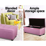 Premium Storage Ottoman - Pink