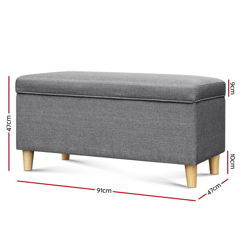 Artiss Kids Storage Ottoman - Grey