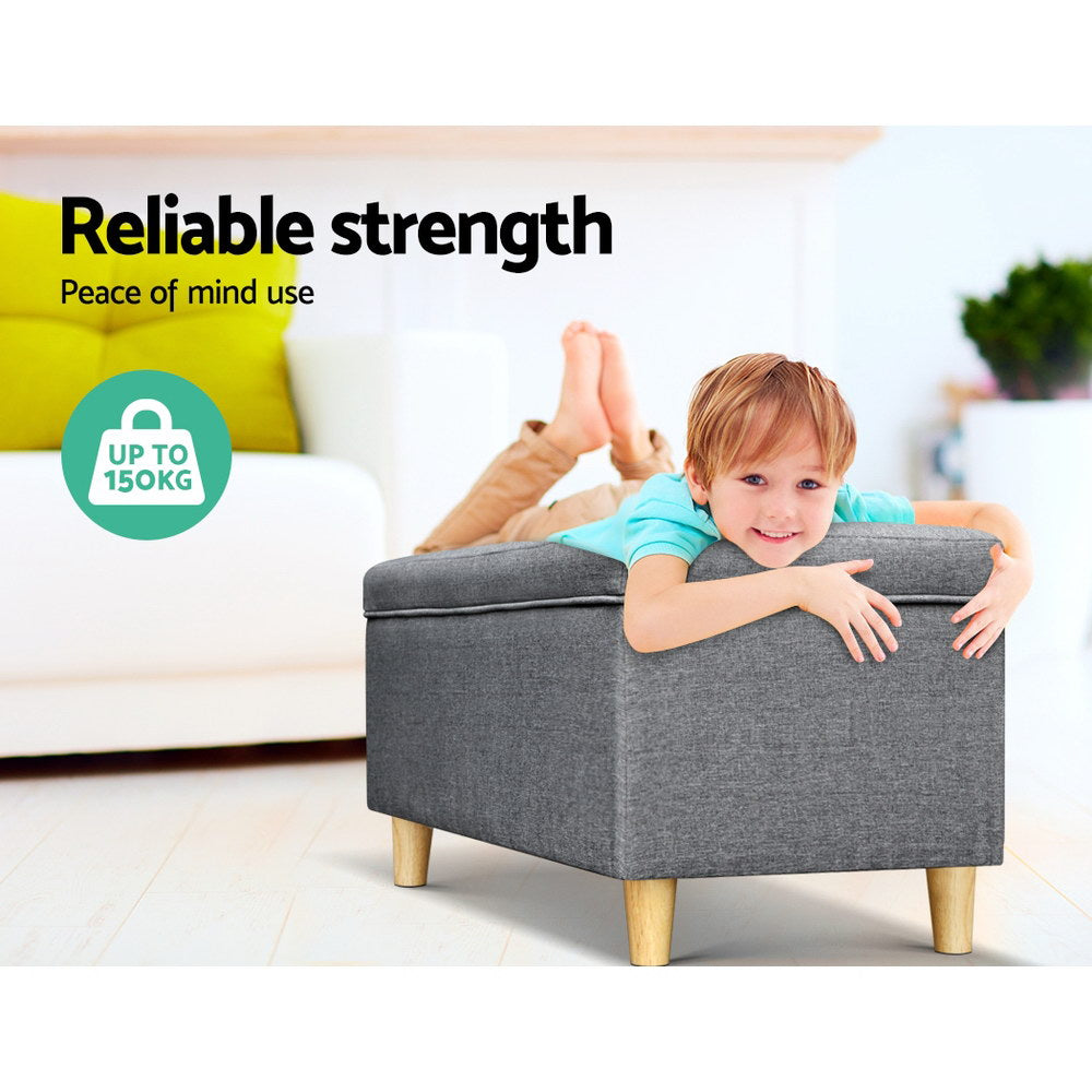 Artiss Kids Storage Ottoman - Grey