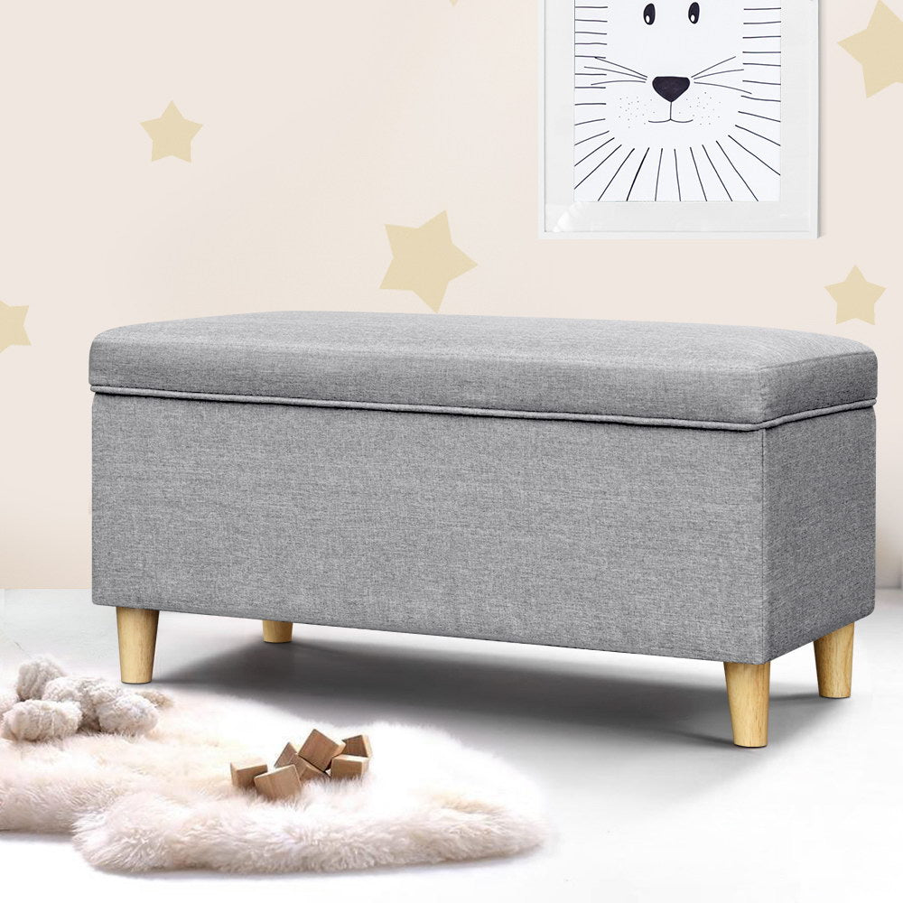 Artiss Kids Storage Ottoman - Grey