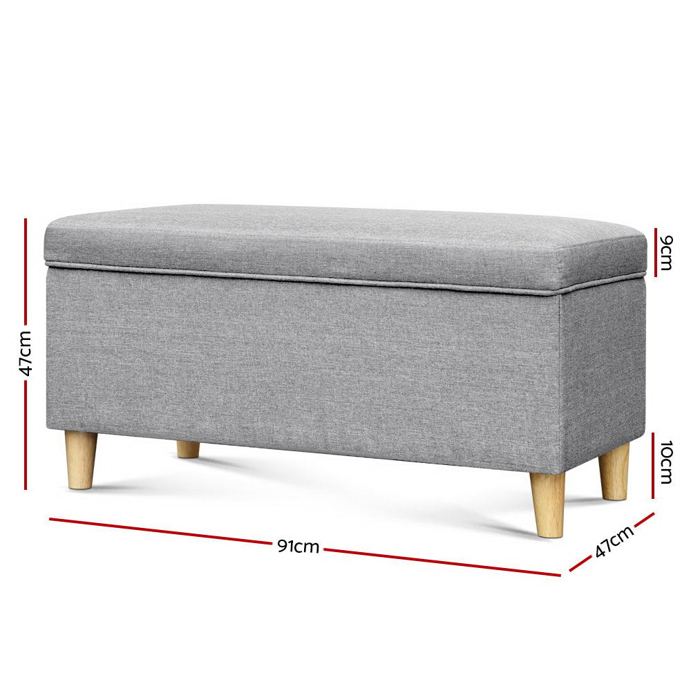 Artiss Kids Storage Ottoman - Light Grey