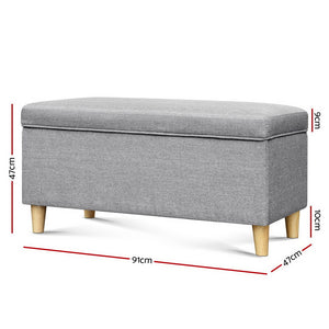 Artiss Kids Storage Ottoman - Light Grey