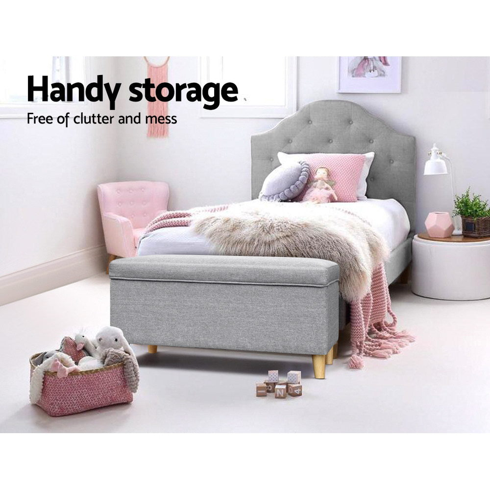 Artiss Kids Storage Ottoman - Light Grey