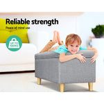 Artiss Kids Storage Ottoman - Light Grey