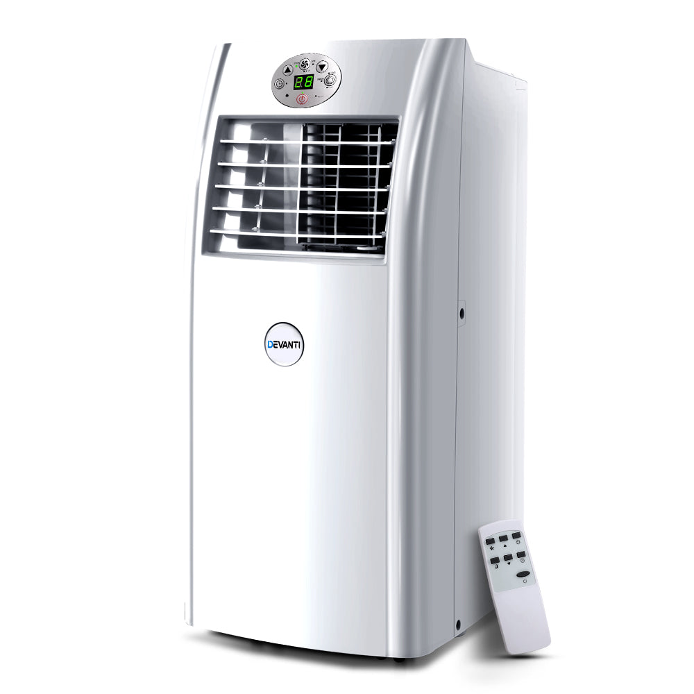 Devanti Portable Air Conditioner 4-In-1 Mobile Fan Cooler Dehumidifier 15000BTU