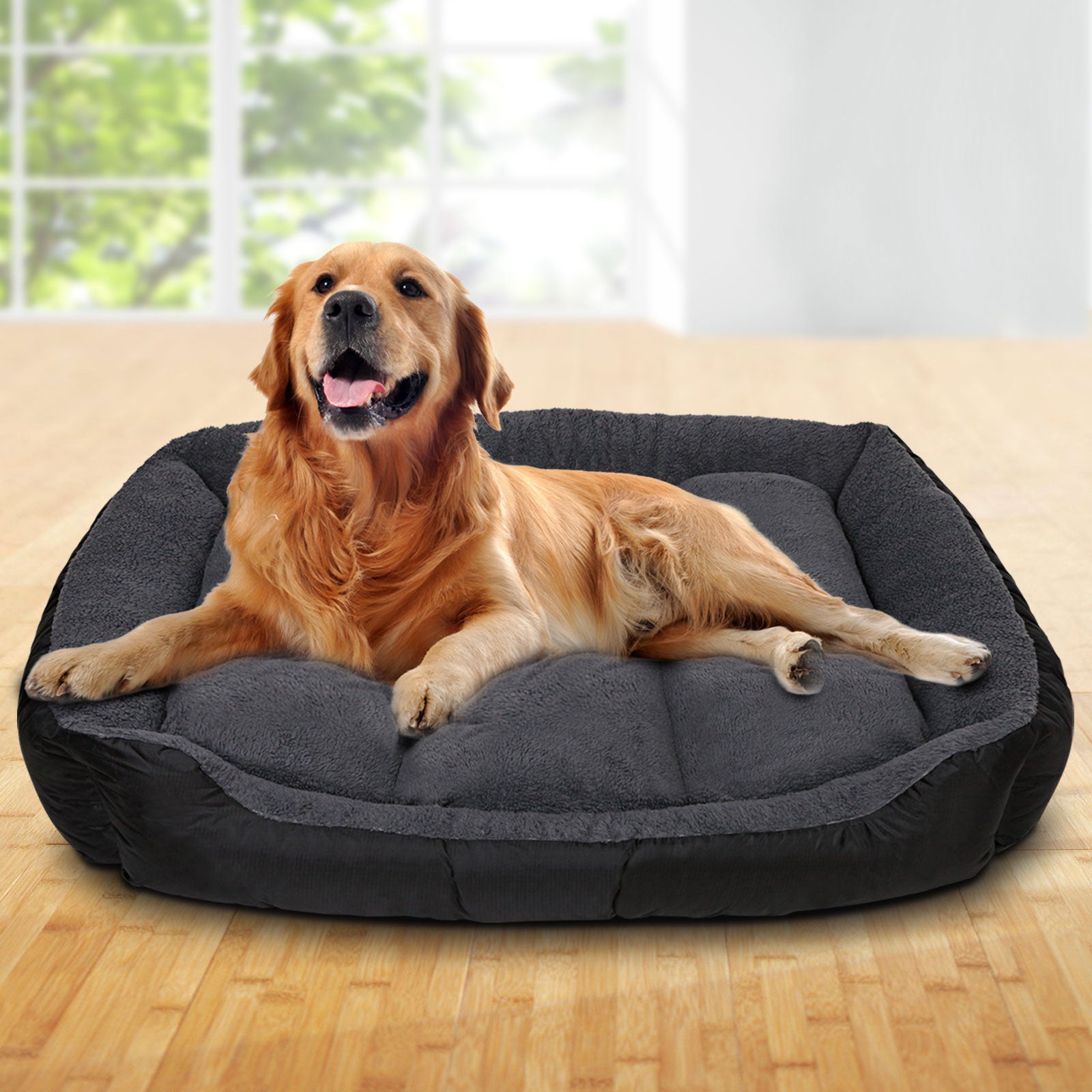 i.Pet Large Fleece Washable Pet Bed - Grey