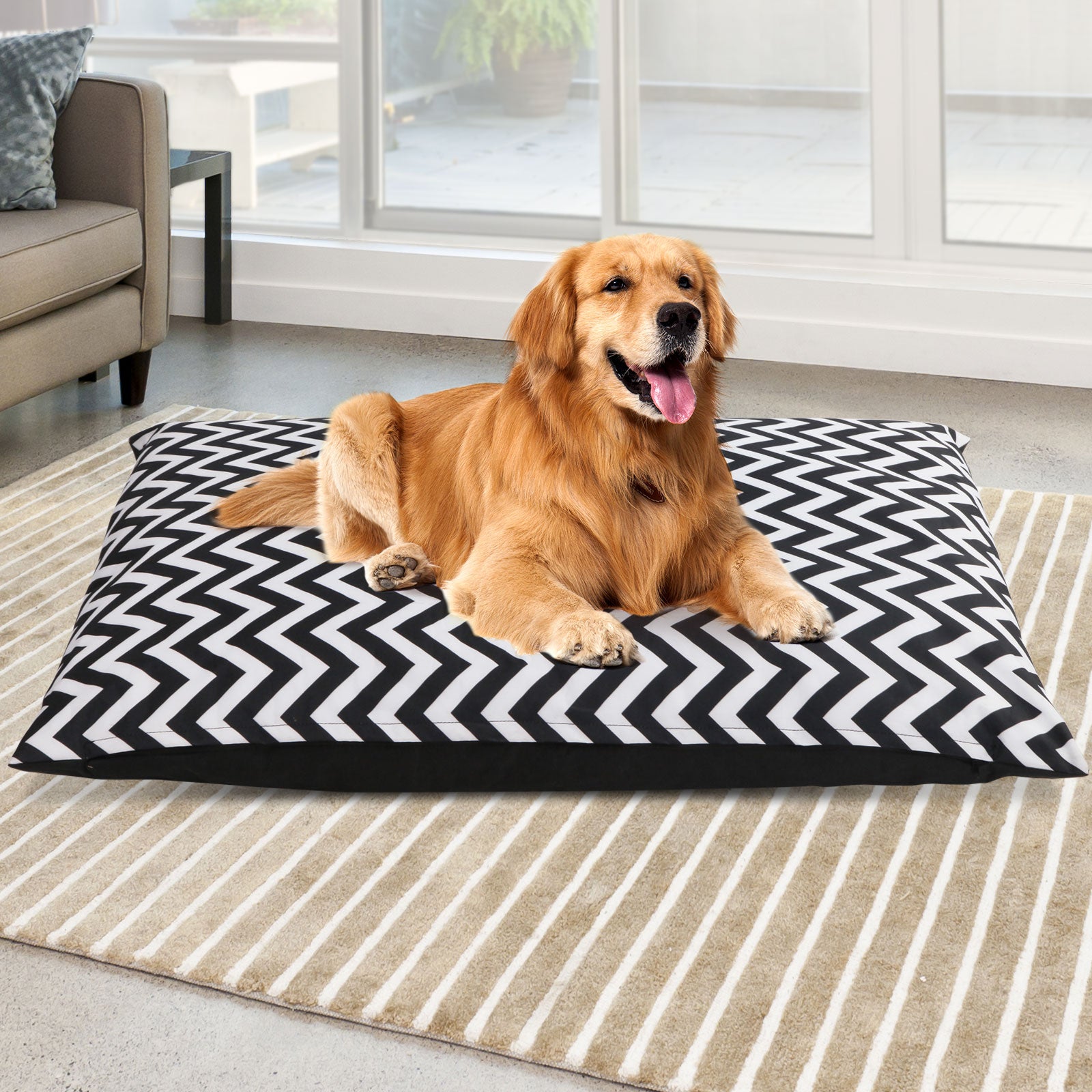 i.Pet Extra Extra Large Canvas Pet Bed - Black & White