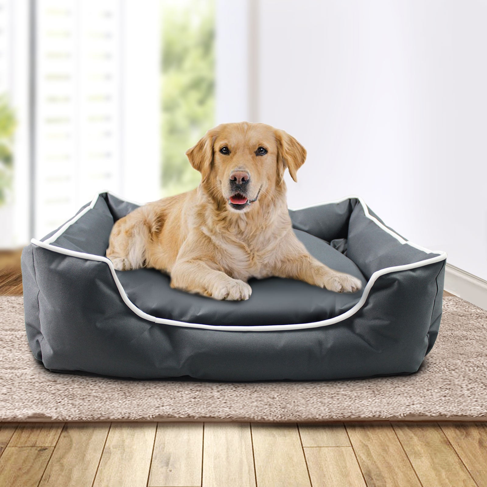 i.Pet Large Washable Pet Bed - Grey