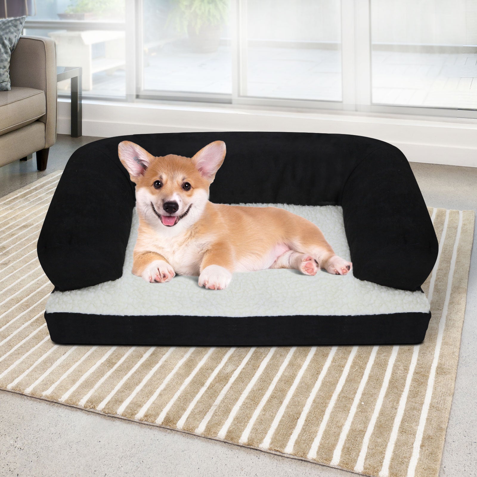 i.Pet Medium Fleece Pet Bed - Black