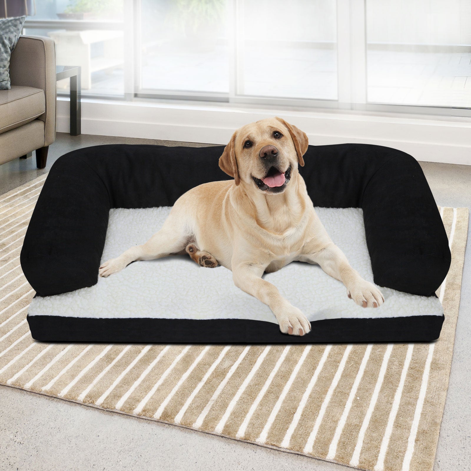 i.Pet Extra Large Fleece Pet Bed - Black