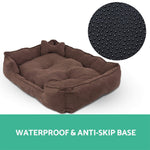 i.Pet Extra Large Faux Suede Washable Pet Bed - Brown