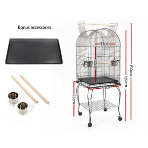 i.Pet Large Bird Cage with Perch - Black