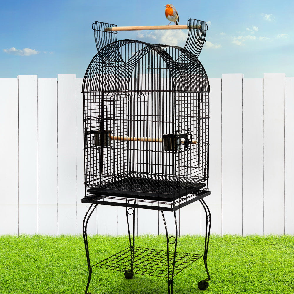 i.Pet Large Bird Cage with Perch - Black