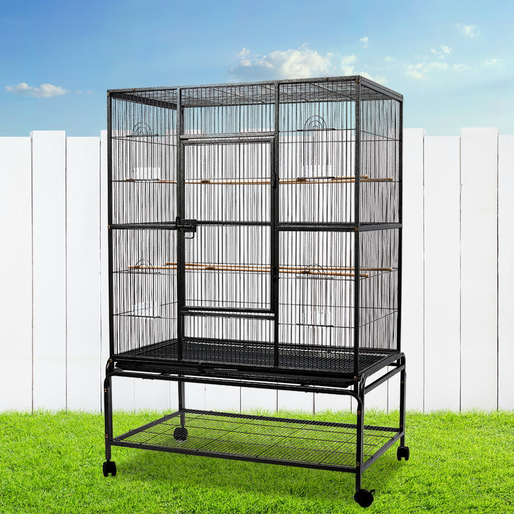 i.Pet Large Bird Cage with Perch - Black