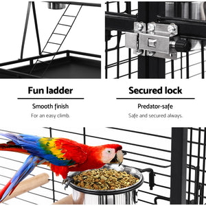 i.Pet Bird Cage Pet Cages Aviary 173CM Large Travel Stand Budgie Parrot Toys