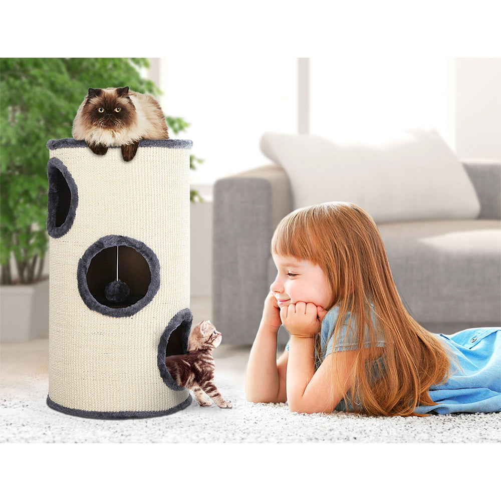 i.Pet 70cm Cat Scratching Post - Grey & White