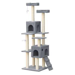 i.Pet 7 Level Cat Scratching Post - Grey