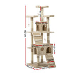 i.Pet 180cm Multi Level Cat Scratching Post - Beige