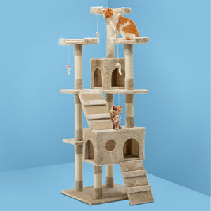 i.Pet 180cm Multi Level Cat Scratching Post - Beige