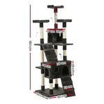 i.Pet 180cm Multi Level Cat Scratching Post - Grey