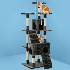 i.Pet 180cm Multi Level Cat Scratching Post - Grey