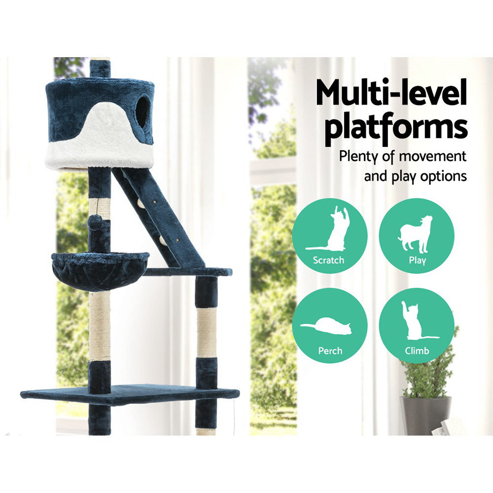 i.Pet 260cm Multi Level Cat Scratching Post - Blue