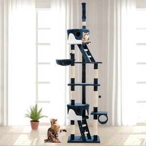 i.Pet 260cm Multi Level Cat Scratching Post - Blue