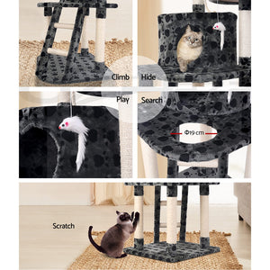 i.Pet Cat Tree Trees Scratching Post Scratcher Tower Condo House Furniture Wood Grey