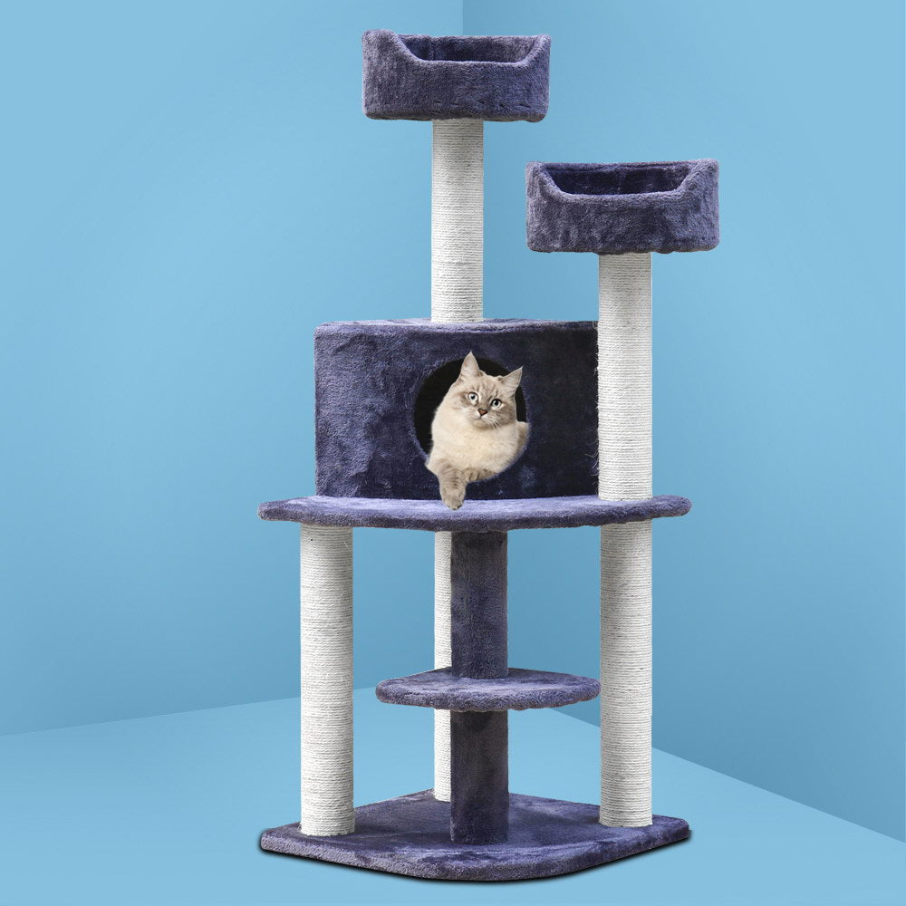 i.Pet 126cm Multi Level Cat Scratching Tree - Grey