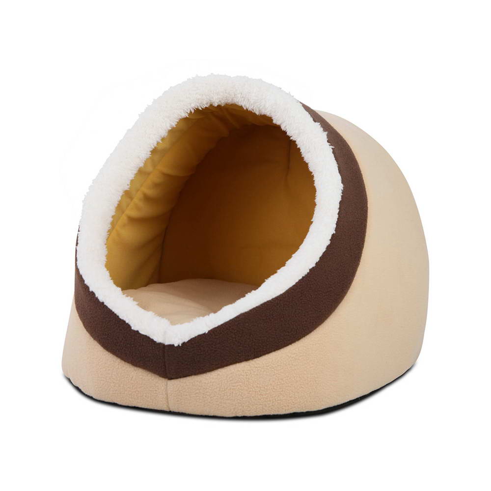 i.Pet Soft Fleece Igloo Pet Bed - Beige