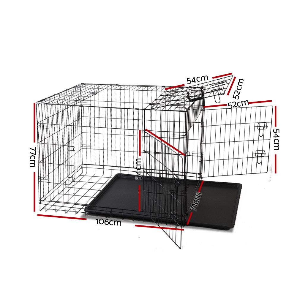 i.Pet 42inch Collapsible Pet Cage with Cover - Black & Green