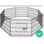 i.Pet 24" 8 Panel Pet Dog Playpen Puppy Exercise Cage Enclosure Play Pen Fence