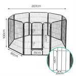 i.Pet 8 Panel Pet Dog Playpen Puppy Exercise Cage Enclosure Fence Play Pen 80x100cm