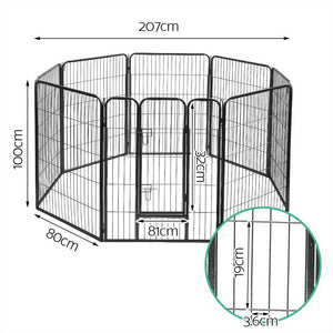 i.Pet 8 Panel Pet Dog Playpen Puppy Exercise Cage Enclosure Fence Play Pen 80x100cm