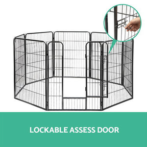 i.Pet 8 Panel Pet Dog Playpen Puppy Exercise Cage Enclosure Fence Play Pen 80x100cm