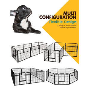 i.Pet 8 Panel Pet Dog Playpen Puppy Exercise Cage Enclosure Fence Play Pen 80x60cm