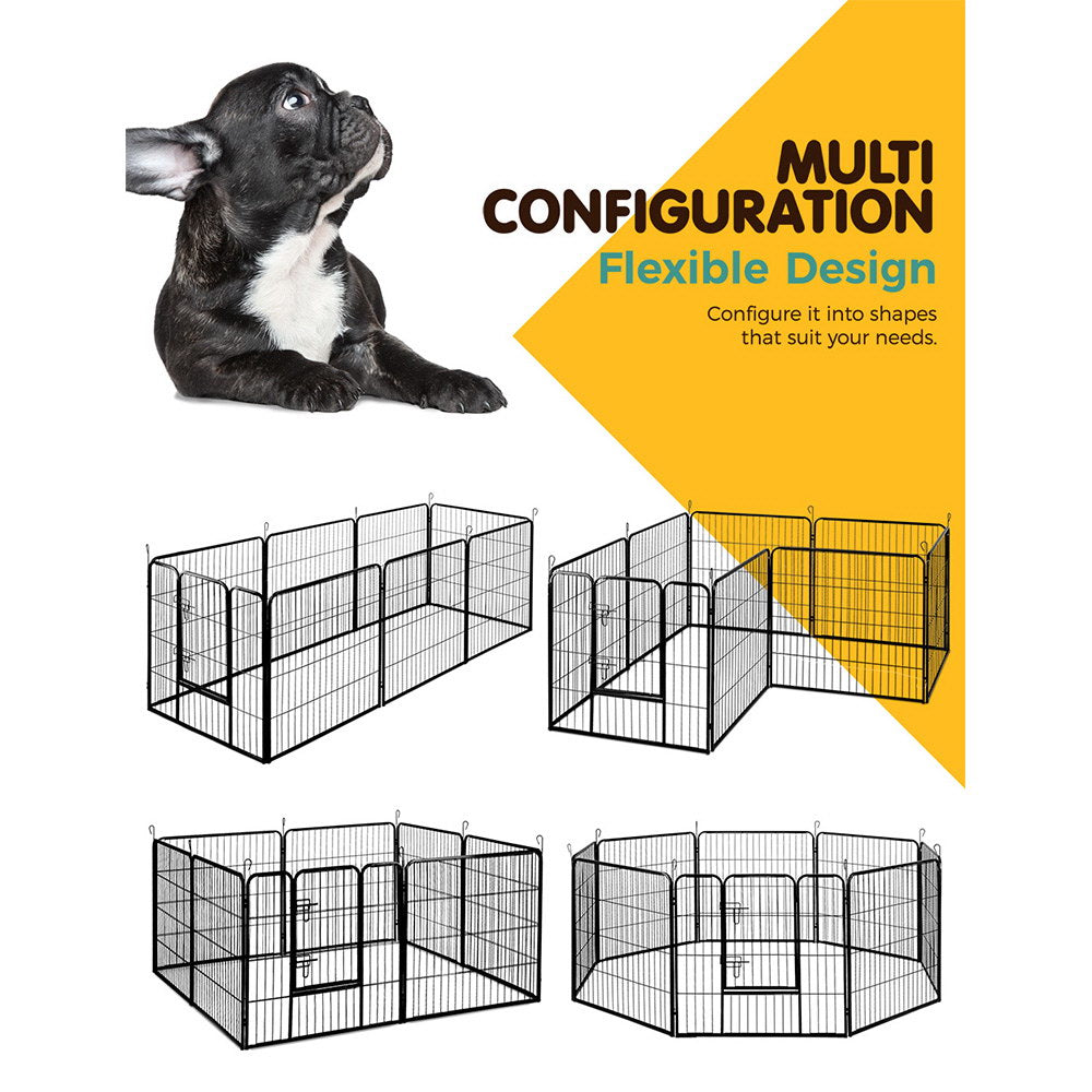 i.Pet 8 Panel Pet Dog Playpen Puppy Exercise Cage Enclosure Fence Play Pen 80x80cm