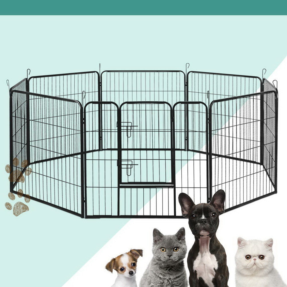 i.Pet 8 Panel Pet Dog Playpen Puppy Exercise Cage Enclosure Fence Play Pen 80x80cm