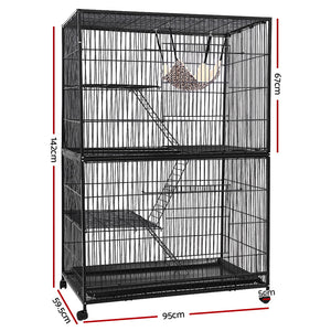 i.Pet 4 Level Pet Cage - Black