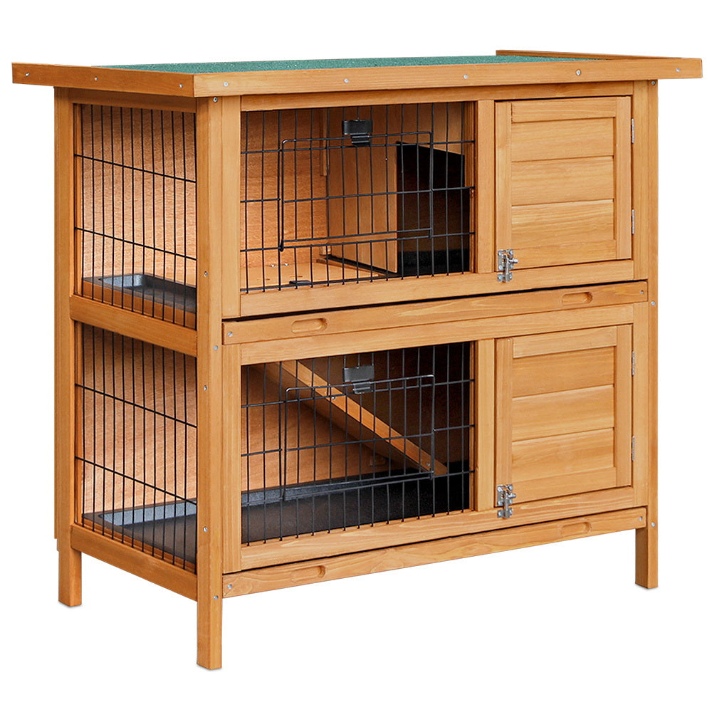 i.Pet 2 Storey Wooden Rabbit Hutch 