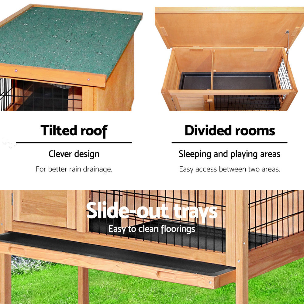 i.Pet 70cm Tall Wooden Pet Coop with Slide out Tray