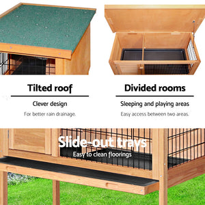 i.Pet 70cm Tall Wooden Pet Coop with Slide out Tray