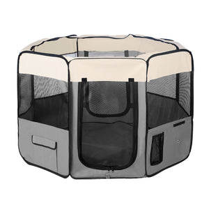 i.Pet Portable Soft Pet Play Pen - Grey